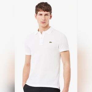 Lacoste Slim Fit White Piqué Polo Shirt 6 XL